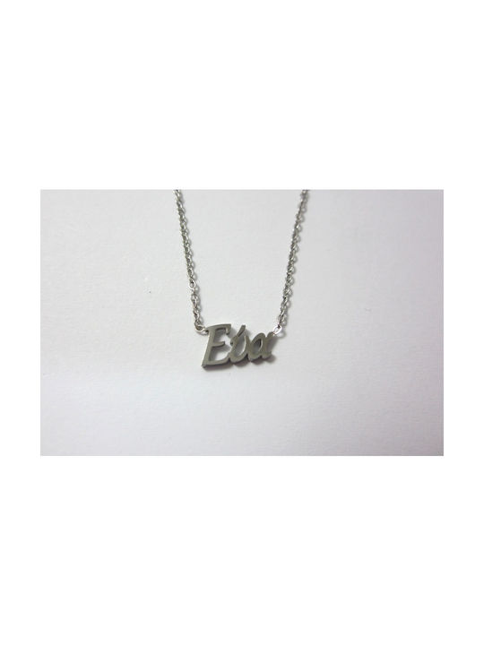 Steel Necklace Name Eva Silver 1pc