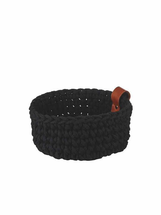 Decorative Basket Wicker with Handles Black 7x7cm Asa