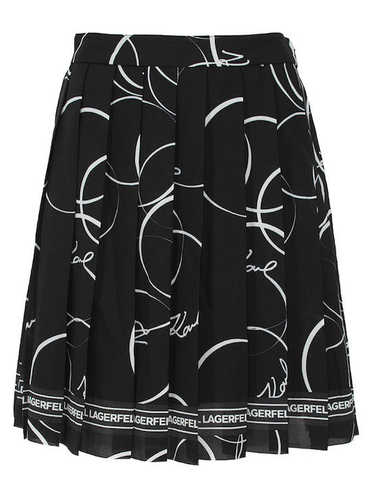 Karl Lagerfeld Pleated High Waist Mini Skirt SHIELD