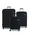 Bg Berlin Hard Travel Suitcases Black with 4 Wheels Set 3pcs