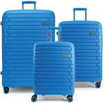 Bg Berlin Βαλίτσες Ταξιδιού Blue με 4 Ρόδες Σετ 3τμχ