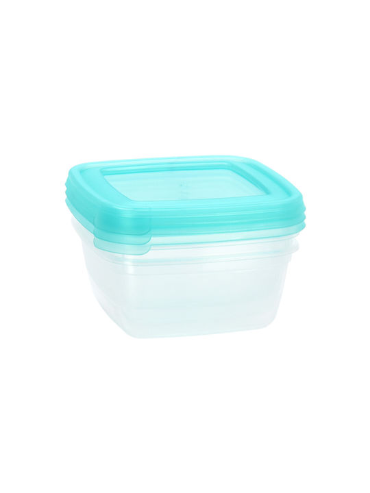 Cutie pentru Mâncare Plastic Transparent Potrivit pentru Cuptor cu Microunde 13x13cm 3buc