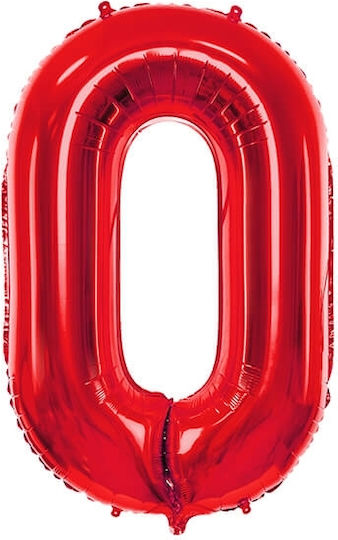 Balloon Foil Jumbo Number 0 Red 86cm