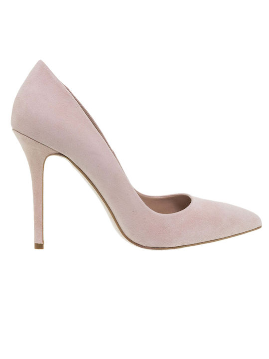 Mourtzi Suede Pointed Toe Light Nude High Heels