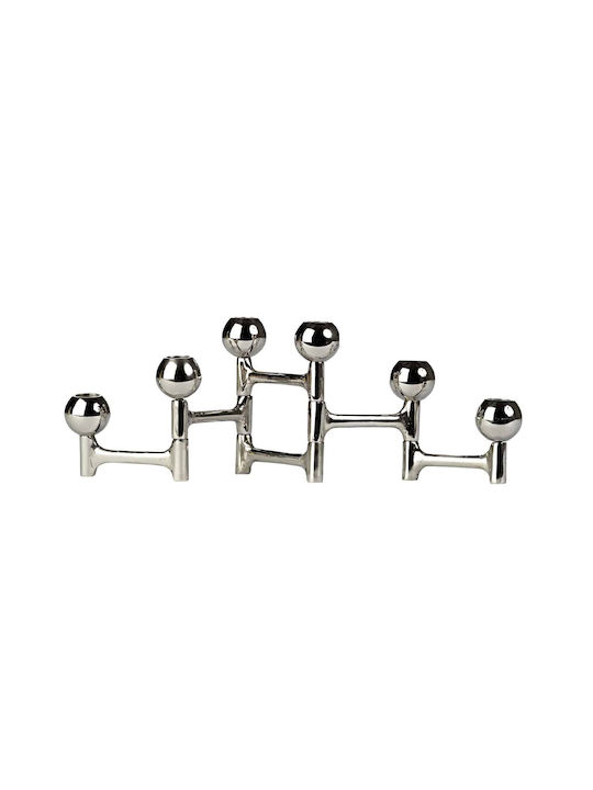 Pols Potten Candle Holder Metal in Silver Color 48x4x15cm 1pcs