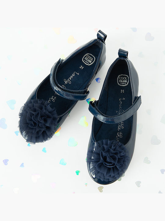 Kids Ballerinas with Hoop & Loop Closure Blue