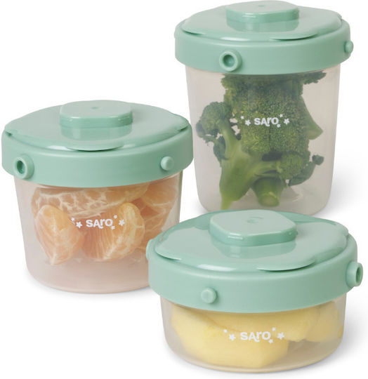 Saro Plastic Kids' Lunch Set 0.2lt Green