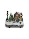 Fylliana Christmas Illuminated Decorative Village Gray with Battery with Music and Movement 19x19x13cm.