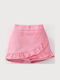 Kids Pink Fringed Skort-Skirt