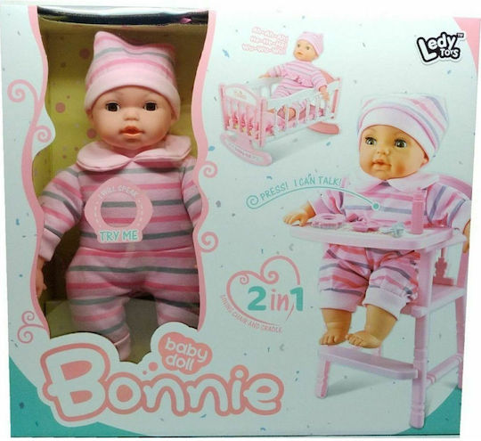 Zita Toys Μωρό 30εκ Τραγουδάει Ελληνικά Κρεβατι-καρεκλακι