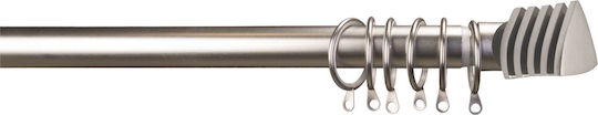 Flamingo Bare Pliabile Metalic Pentru Perdele Fishbone Single 160-300 cm Nichel Satinat