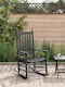 Schaukelstuhl Hölzernes Black 62x83x115εκ.