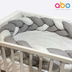 abo Crib Bumpers Braided Inside White/Grey 20x210cm