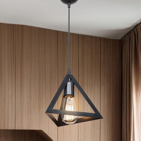 Pakketo Lesly Κρεμαστό Φωτιστικό Μαύρο 24x24x22εκ.