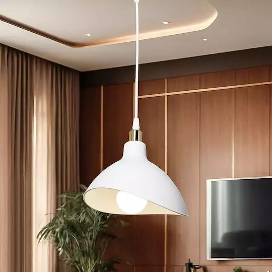 Pakketo Oufoa Κρεμαστό Φωτιστικό Λευκό 22x22x22εκ.