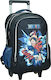 Gim One Piece Luffy School Bag Trolley Elementary, Elementary Black with Water Bottle Holder 27Liters