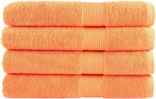 vidaXL Bath Towel 100x200cm Orange 4 Pieces Weight 600gsm