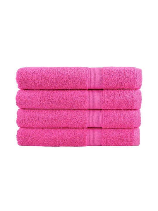 vidaXL Badehandtuch 100x200cm Rosa 4 Stück Gewi...