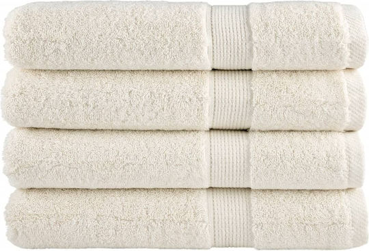 vidaXL Set 4 Hotel Pool and Beach Towels 200x80 cm 600gsm Beige