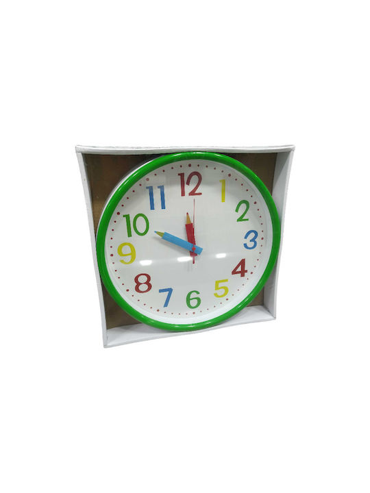 Wall Clock Plastic Green Ø30cm