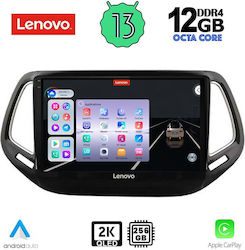 Lenovo Car-Audiosystem für BMW X1 / X3 / X4 Jeep Kompass 2016-2021 mit Klima (Bluetooth/USB/AUX/WiFi/GPS/Apple-Carplay/Android-Auto) mit Touchscreen 10"