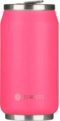 Les Artistes Pull Can'it Glass Thermos Stainless Steel Fuschia 280ml