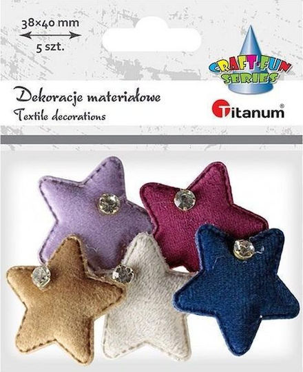 Titanum Element decorativ pentru proiecte DIY Roșu 5buc 4.4x4.4cm.