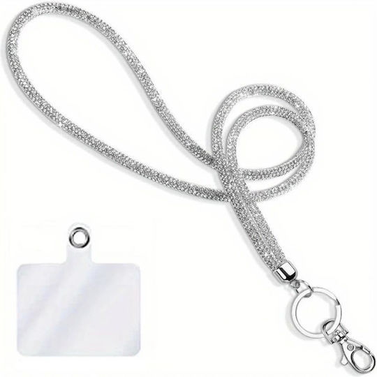 Universal Κρεμαστό Neck Strap for Mobile Phones Silver
