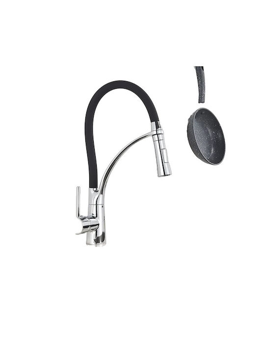 Kitchen Faucet Counter with Shower Black