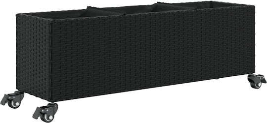 vidaXL Garden Planter Box Plastic Black 107x32x38cm.
