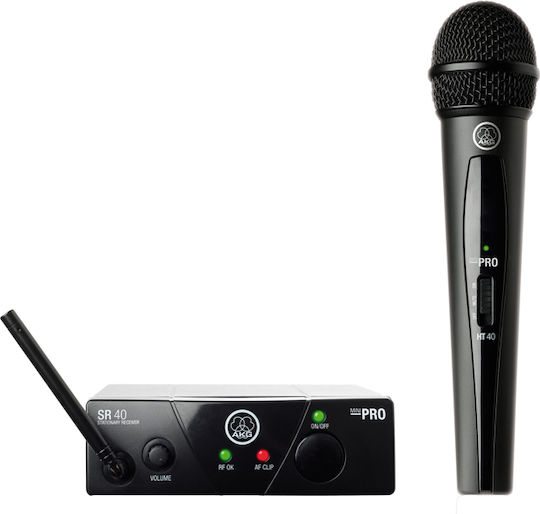 AKG WMS 40 Безжичен Мини Едно Вокален Микрофонен Комплект, Band 45a Комплект Безжичен Динамичен Ръчно Изработен Микрофон за Вокални Изпълнения
