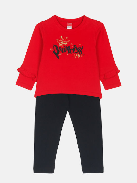 Joyce Kids' Set with Leggings Winter 2pcs Red W...