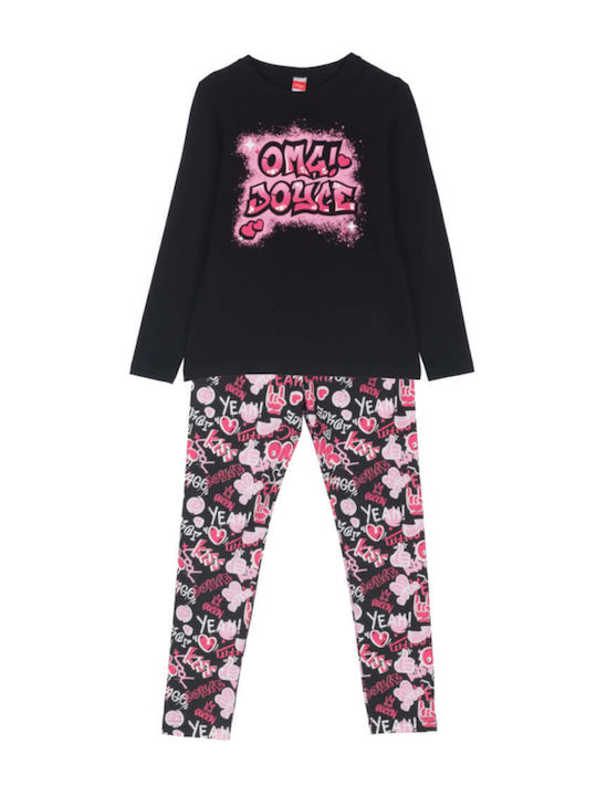 Joyce Kids Set with Leggings Winter 2pcs Black