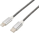 Gogen USB-C Lightning Kabel 1m Geflochten USBC8P100MM24 Silber