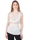 Access Damen Bluse Ärmellos Beige