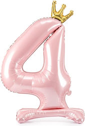 Luftballon Folie Jumbo Zahl 4 Rosa 84cm