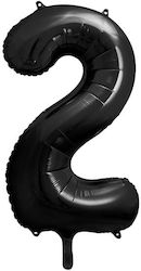 Luftballon Folie Jumbo Zahl 2 Schwarz 86cm
