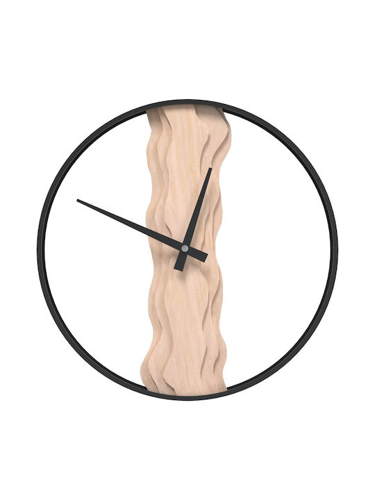 vidaXL Silent Wall Clock Wooden Brown Ø35cm