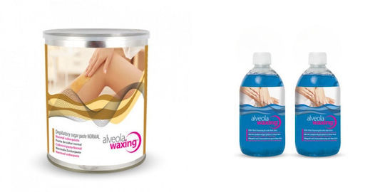 Haarentfernungsset Alveola Normale Zuckerpaste 1000 G 2 X Nach der Rasuröl Aloe Vera 300 Ml