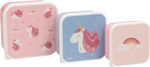 Tutete Plastic Kids' Lunch Set Unicorns Pink