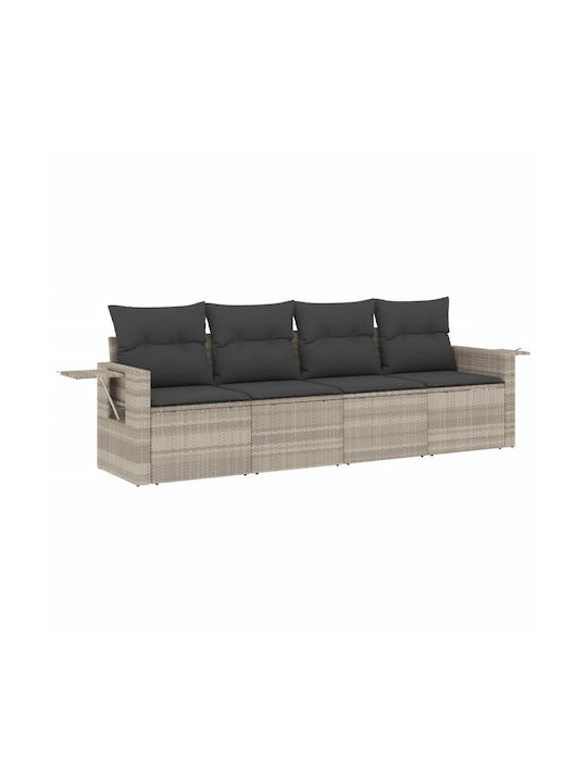 Canapea Cu Patru Locuri De Exterior Din Rattan Cu Perne 55x55x69cm