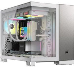 Corsair 2500X Gaming Micro Tower Computer Case with Window Panel White/Satin Gray Aluminum