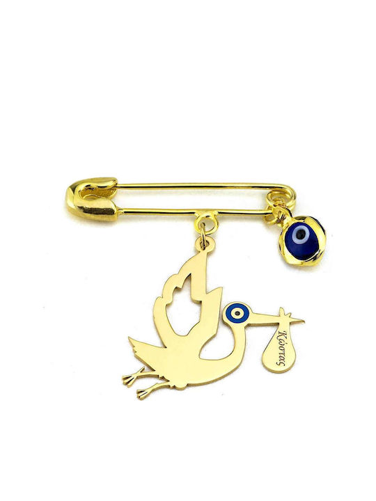 Goldsmith Child Safety Pin made of Gold Plated Silver for Boy
