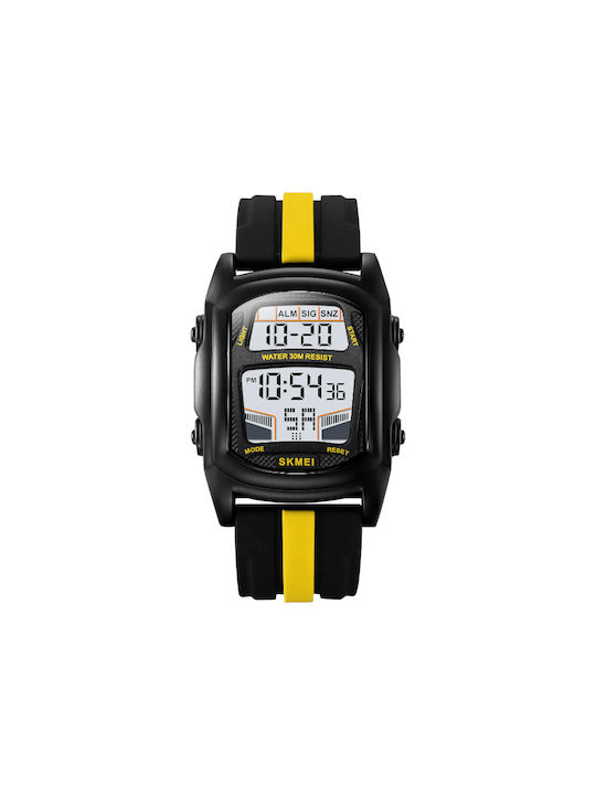 Skmei Digital Uhr Batterie mit Kautschukarmband Yellow