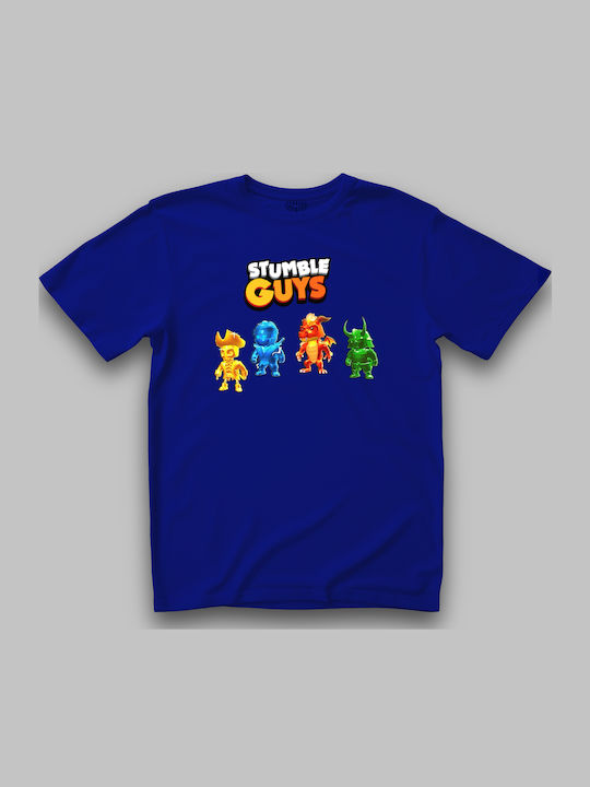 Bluză pentru copii Cu mânecă scurtă Albastră The Stumble Guys