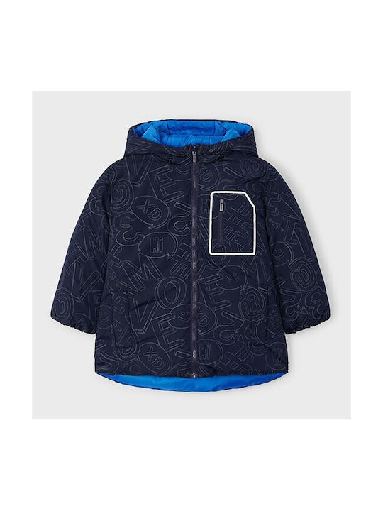 Mayoral Kids Quilted Jacket Double Sided with Hood Blue