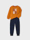 Mayoral Kids Sweatpants Set Orange 2pcs