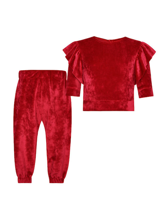 Two In A Castle Kids Sweatpants Set Burgundy