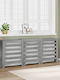 vidaXL Husă Pentru Radiator Din PAL Gri 205x21.5x83.5cm