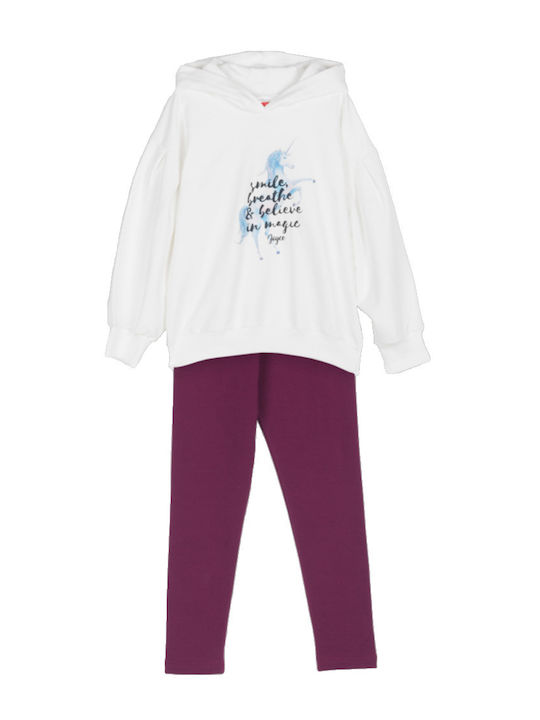 Joyce Kids Sweatpants Set White Winter